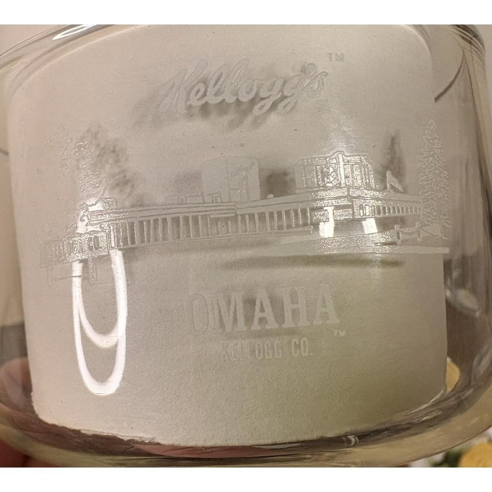 Vintage Kelloggs Company Omaha Nebraska  Footed Goblet Glass Square Base 1990 - Picture 3 of 9